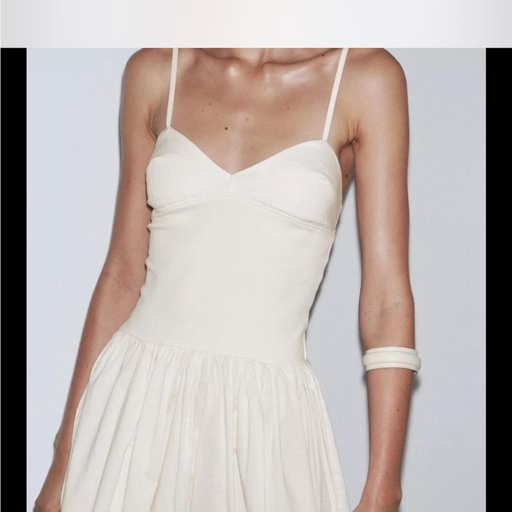 Elegant Cream Spaghetti Strap Dress